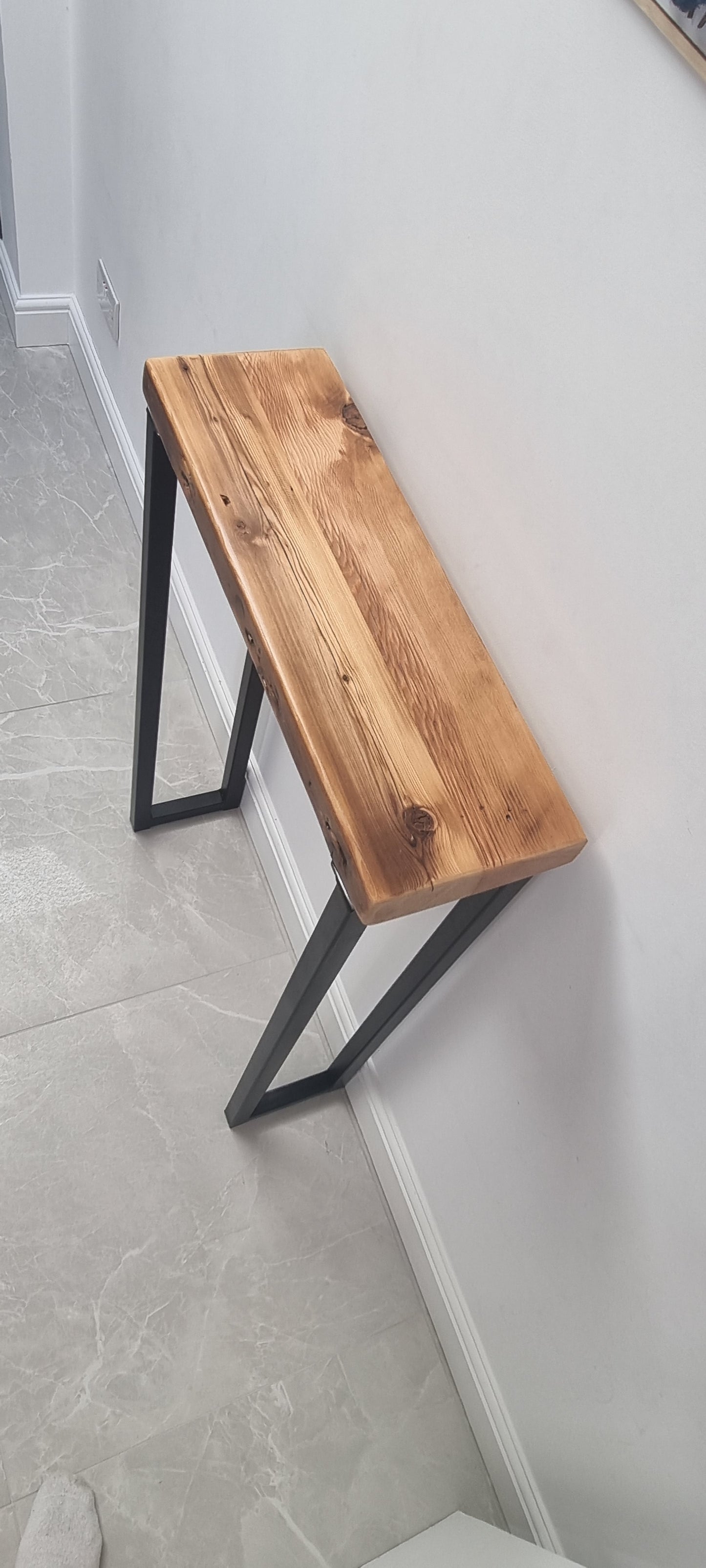 Narrow console table with square legs