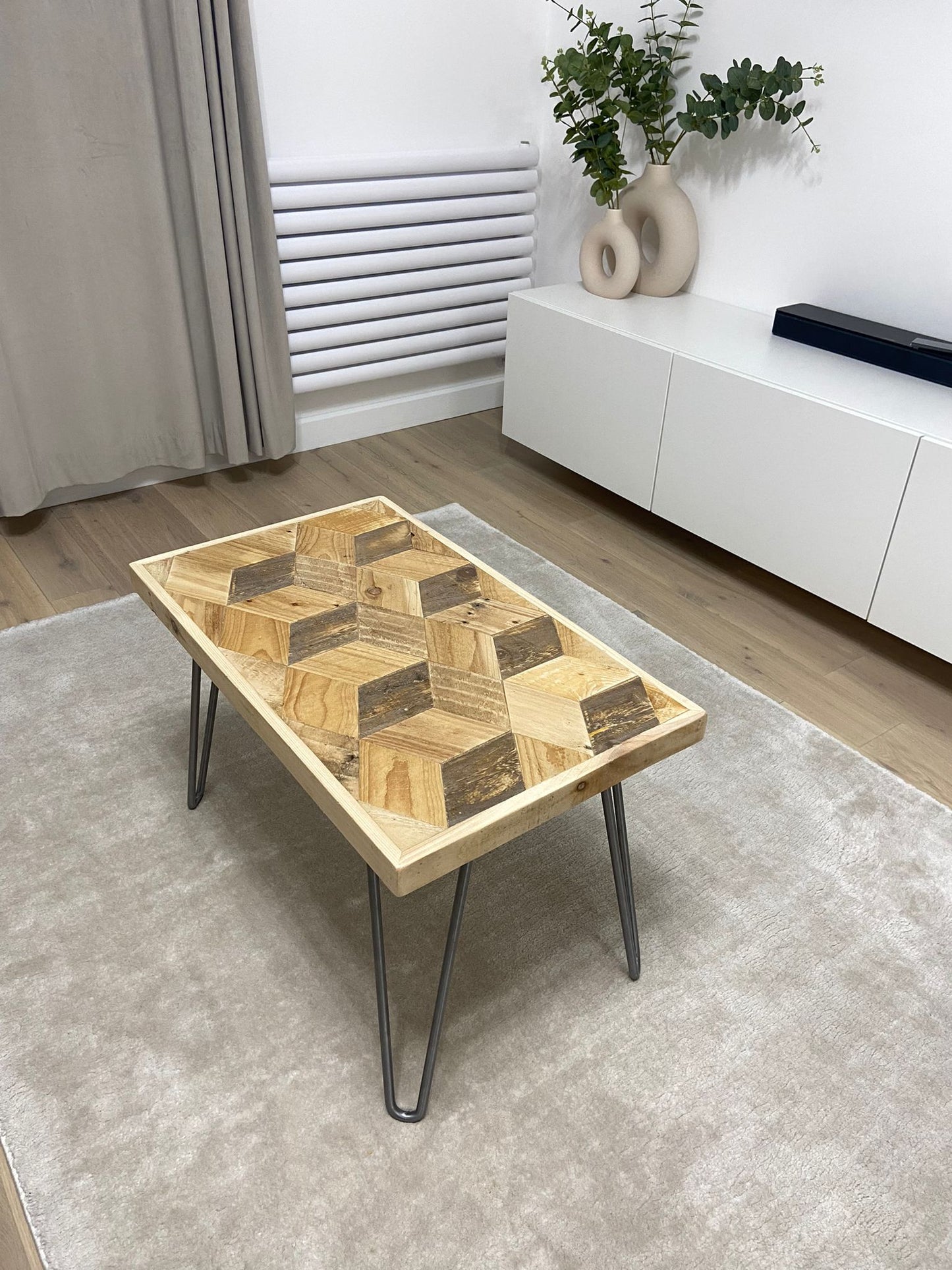 3d coffee table with hairpin legs