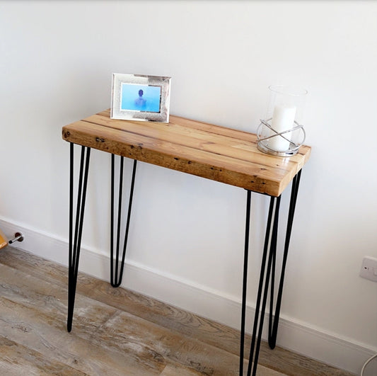 Console table with hairpin legs 90cm height