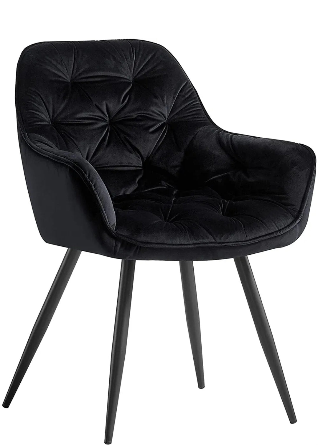 Black velvet dining chairs. Set of 2 or 4