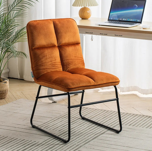 Orange velvet dining chairs set of 2