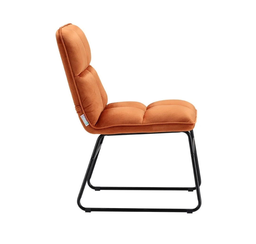 Orange velvet dining chairs set of 2