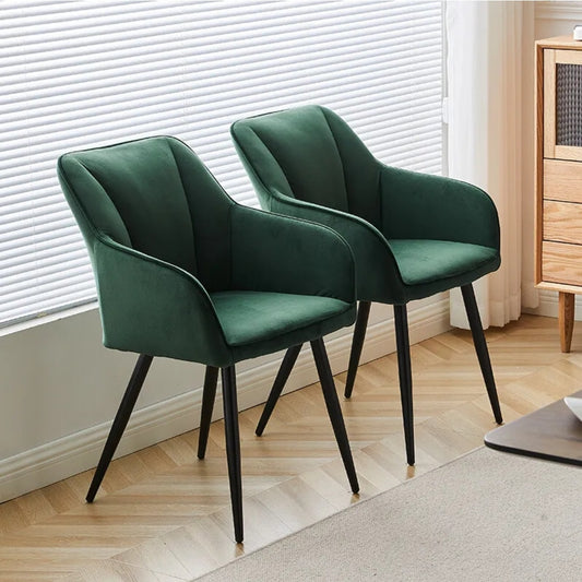 Green velvet chairs. Set of 2