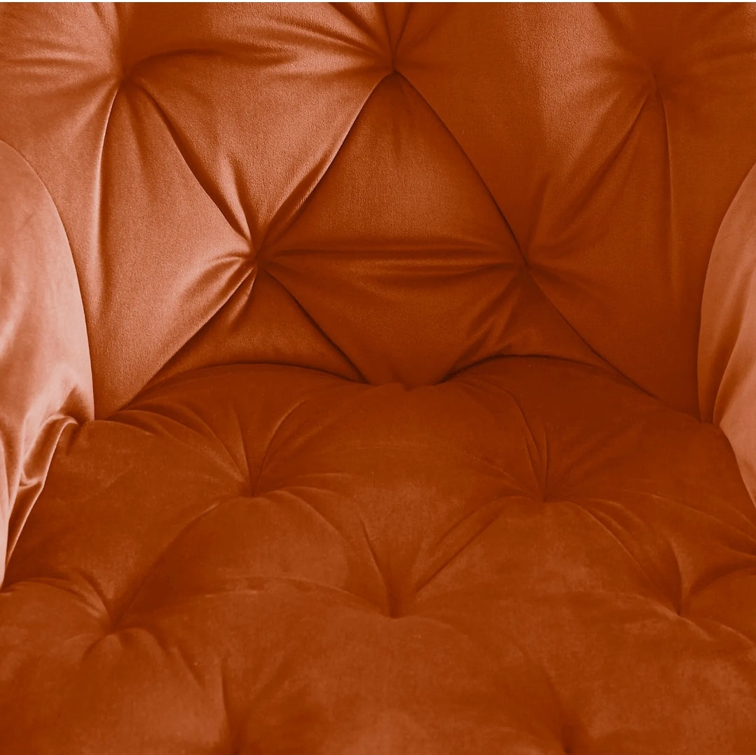 Orange velvet chairs. Set of 2
