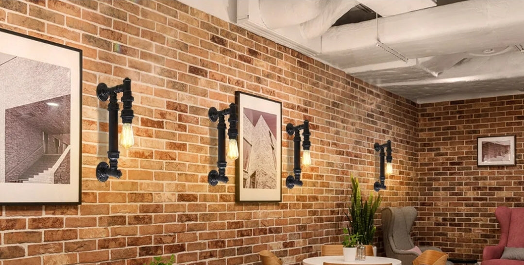 Rustic steampunk wall light