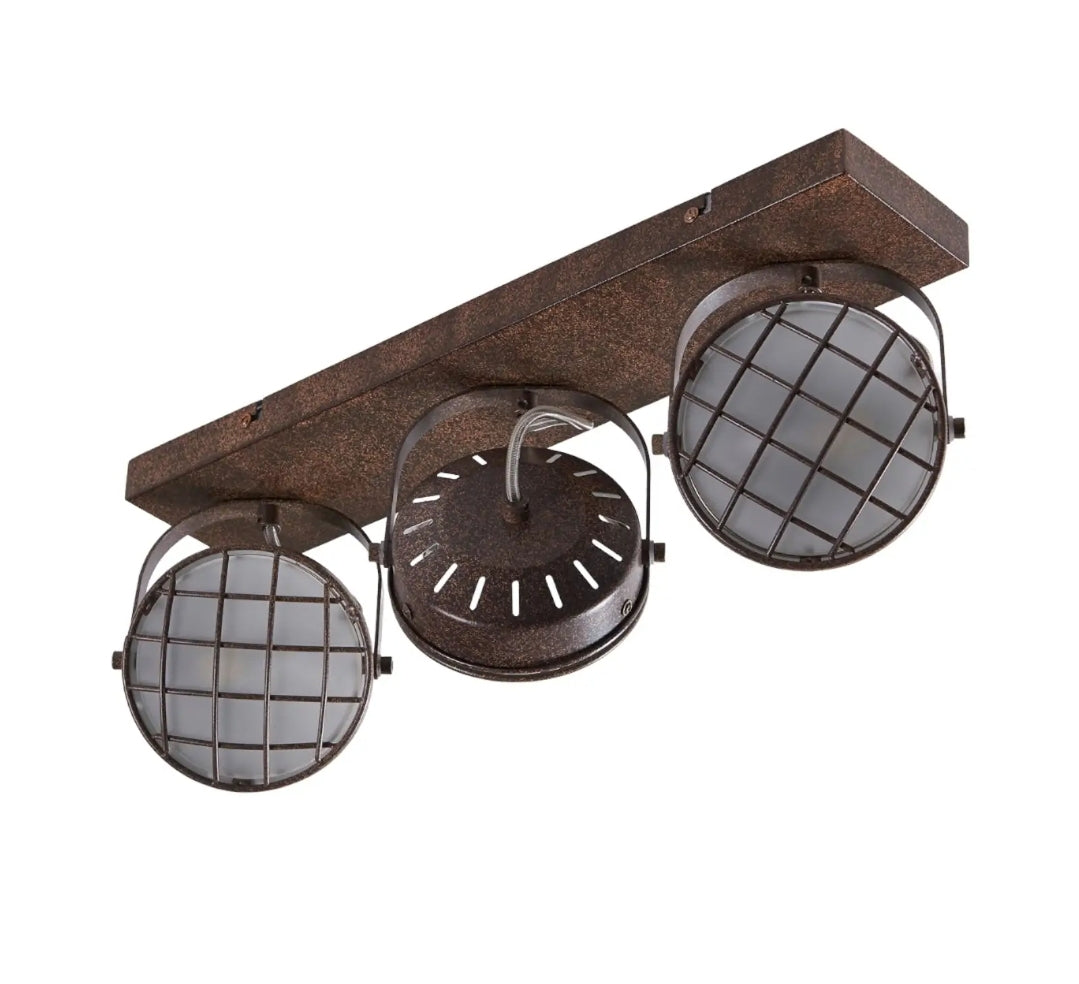 Retro ceiling light. Rusted steel effect