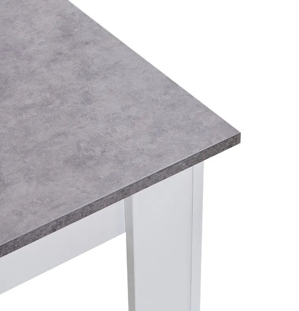 Grey top and white legs dining table