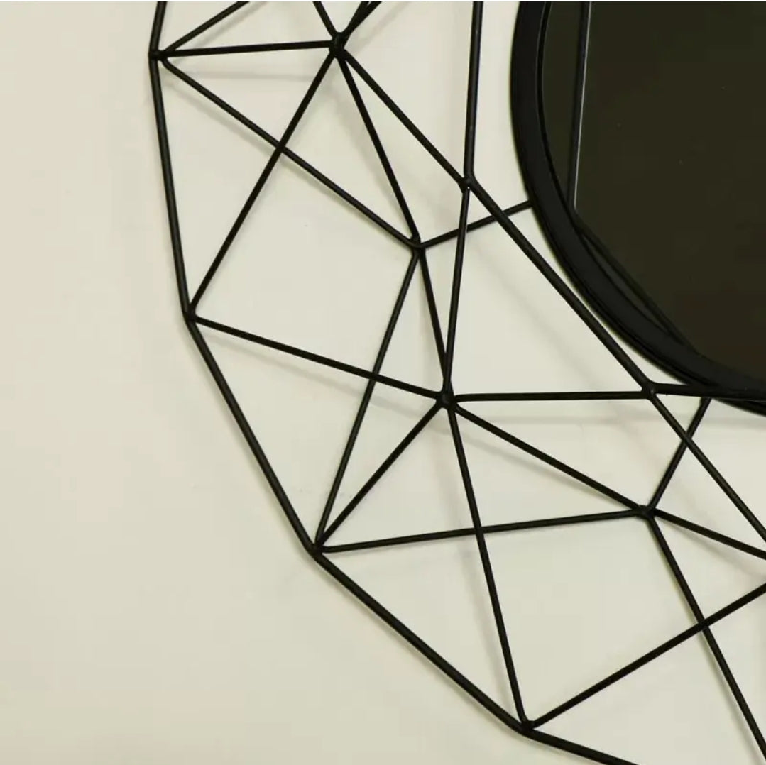 Geometrical metal frame mirror