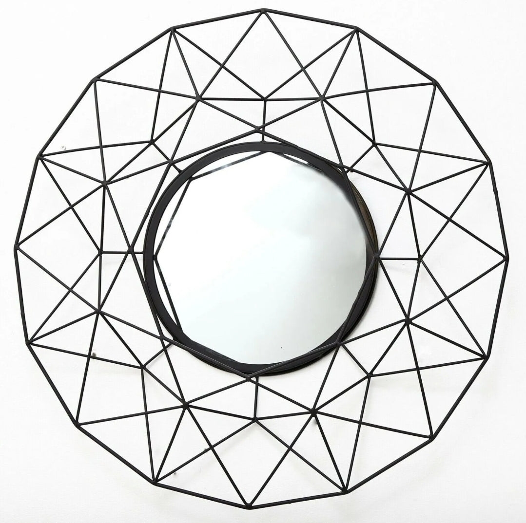 Geometrical metal frame mirror