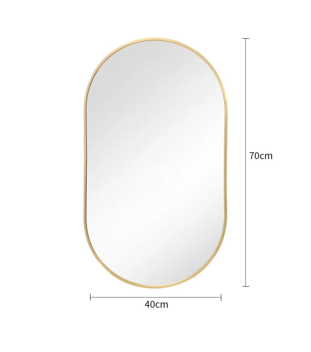Brushed Golden Metal Frame Mirror