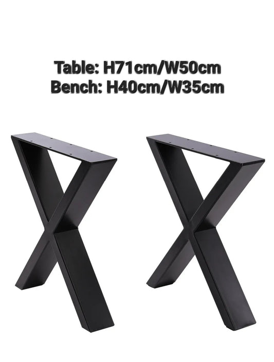 X shape table and bench legs