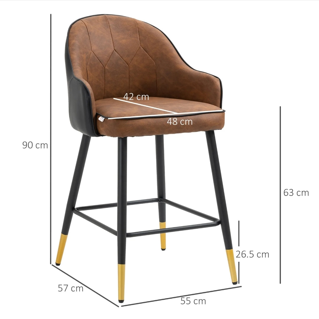 PU leather bar stools set of 2