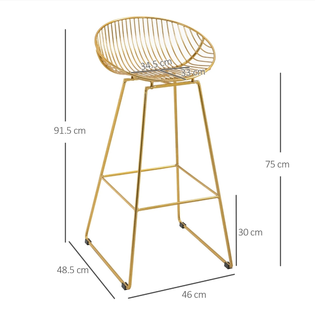 Gold wire bar outlet stools