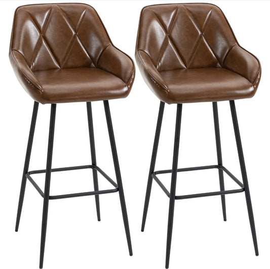 PU leather bar stools set of 2